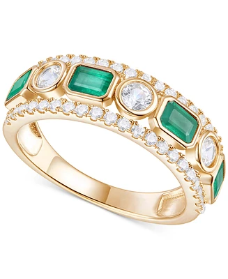 Emerald (3/4 ct. t.w.) & Diamond Band 14k Gold (Also Ruby Sapphire)