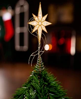 Kurt Adler Point Gold Glitter Star Tree Topper, 17 Inches