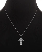 Giani Bernini 2-Pc. Set Cubic Zirconia Cross Pendant Necklace & Solitaire Stud Earrings, Created for Macy's