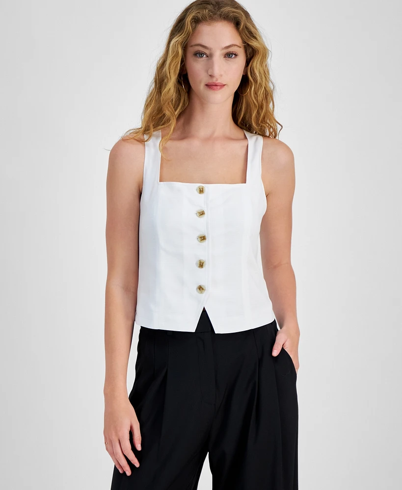 Bar Iii Women's Sleeveless Square-Neck Vest, Exclusively at Macy's