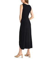 Maggy London Women's Round-Neck Gathered High-Low Dress