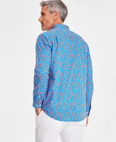 Club Room Men's Adina Floral Poplin Long-Sleeve Button-Down Shirt, Created for Macy's