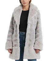 Jones New York Women's Faux-Fur Notched Collar Coat
