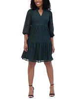 Jessica Howard Petite Lace Balloon-Sleeve A-Line Dress