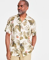 Club Room Men's Tropical Silk-Blend Short-Sleeve Button-Down Shirt, Created for Macy's