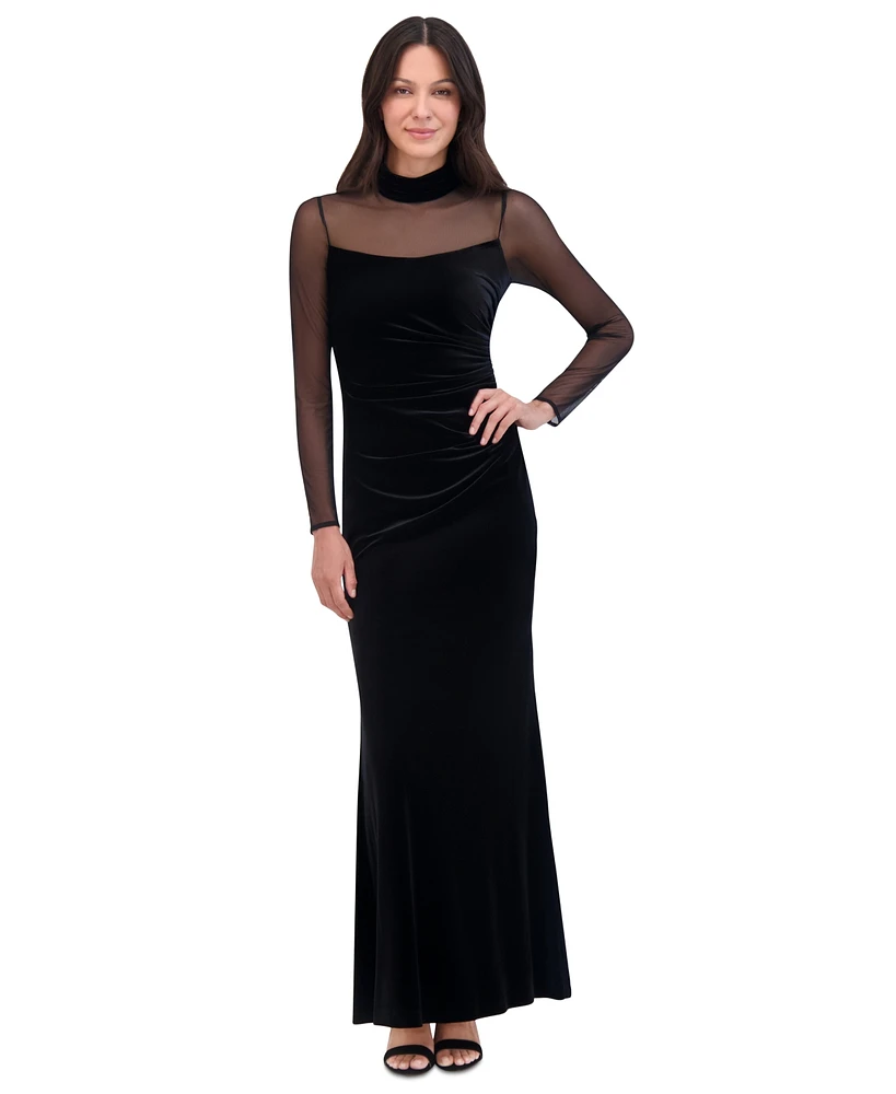 Eliza J Women's Velvet Mock-Neck Gown