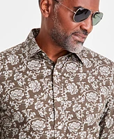 Club Room Men's Floral Tyle Refined Woven Long-Sleeve Button-Down Shirt, Created for Macy's