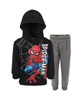 Marvel Toddler Boys Avengers Spider-Man Fleece Pullover Hoodie and Jogger Pants Outfit Set to (2T