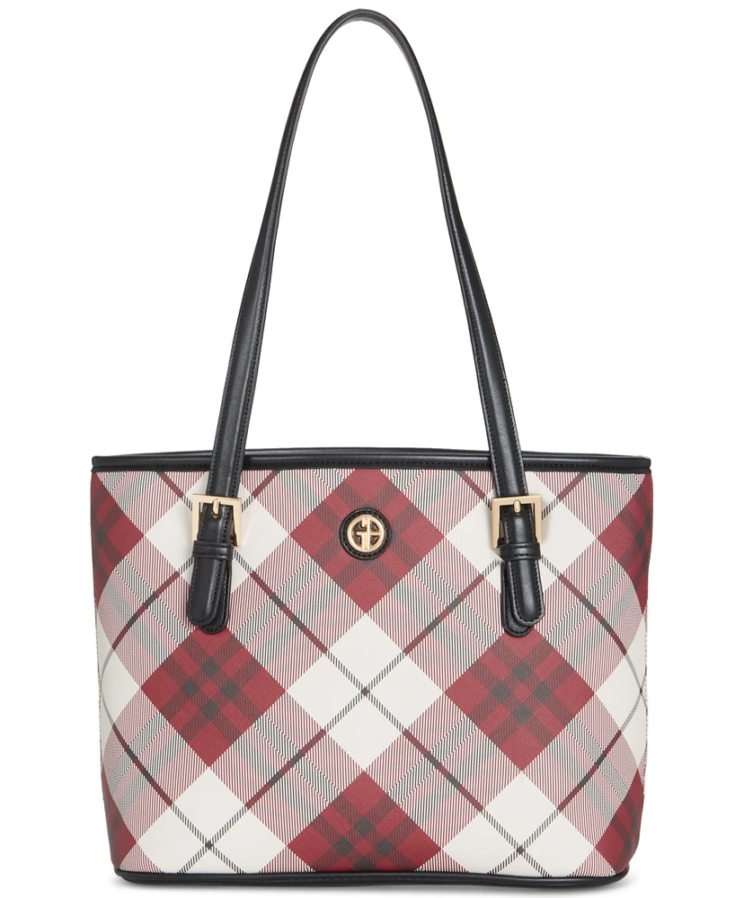 Giani Bernini Plaid Saffiano Large Tote, Created for Macy's