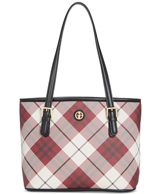 Giani Bernini Plaid Saffiano Large Tote, Created for Macy's