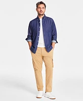 Club Room Men's Classic-Fit Solid Button-Down Denim Shirt, Created for Macy's