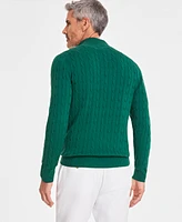 Club Room Men's Cable Knit Quarter-Zip Cotton Sweater, Created for Macy's