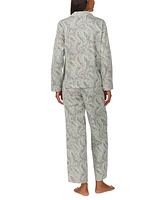 Lauren Ralph Petite 2-Pc. Long-Sleeve Notch-Collar Long Pants Pajama Set