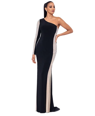 Xscape Women's Embellished One-Shoulder Gown