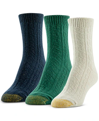 Gold Toe Women's 3-Pk. Casual Sparkle Cable Midi Socks