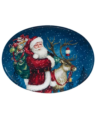 Certified International Santa's Secret Oval Serving Platter