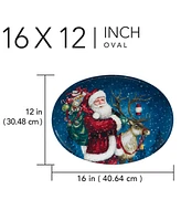 Certified International Santa's Secret Oval Serving Platter