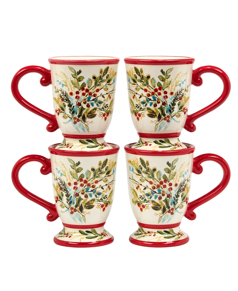 Certified International Christmas Gatherings Mugs, Set of 4