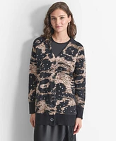 Dkny Women's Printed Button-Front Chenille Cardigan