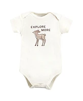 Touched by Nature Baby Boys Organic Cotton Bodysuits, Dreamy Woodland, 9-12 Months