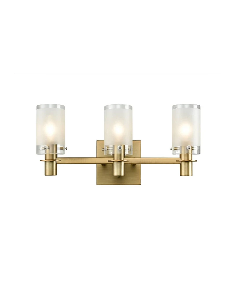 Moose Modern Brass Bathroom Vanity Lighting with Frosted Glass