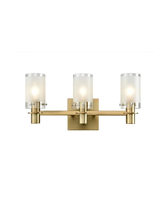 Moose Modern Brass Bathroom Vanity Lighting with Frosted Glass