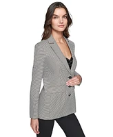 Karl Lagerfeld Paris Women's Sequined Houndstooth Blazer