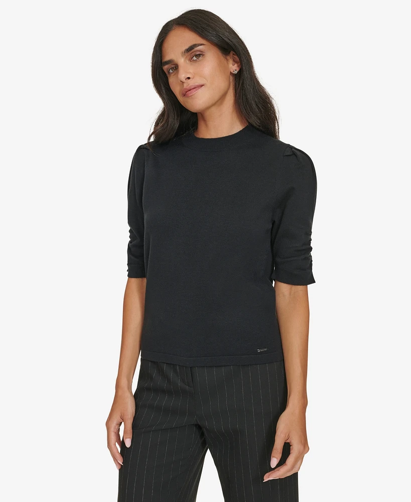 Calvin Klein Women's Elbow-Sleeve Crewneck Sweater