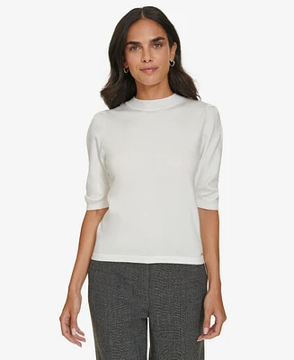 Calvin Klein Women's Elbow-Sleeve Crewneck Sweater