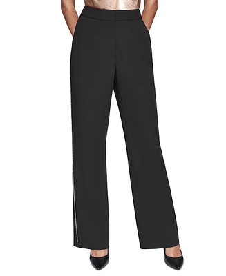 Karl Lagerfeld Paris Women's Rhinestone-Trim Pants