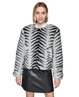 Karl Lagerfeld Paris Women's Faux-Fur Cropped Jacket