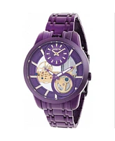 Invicta Men's 44334 Objet D Art Mechanical 2 Hand Gold, Purple Dial Watch