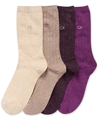 Calvin Klein Women's 4-Pk. Sparkle Holiday Crew Socks