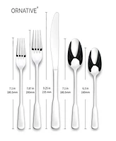 Ornative Yesenia Satin 45 Piece Flatware Set, Service for 8