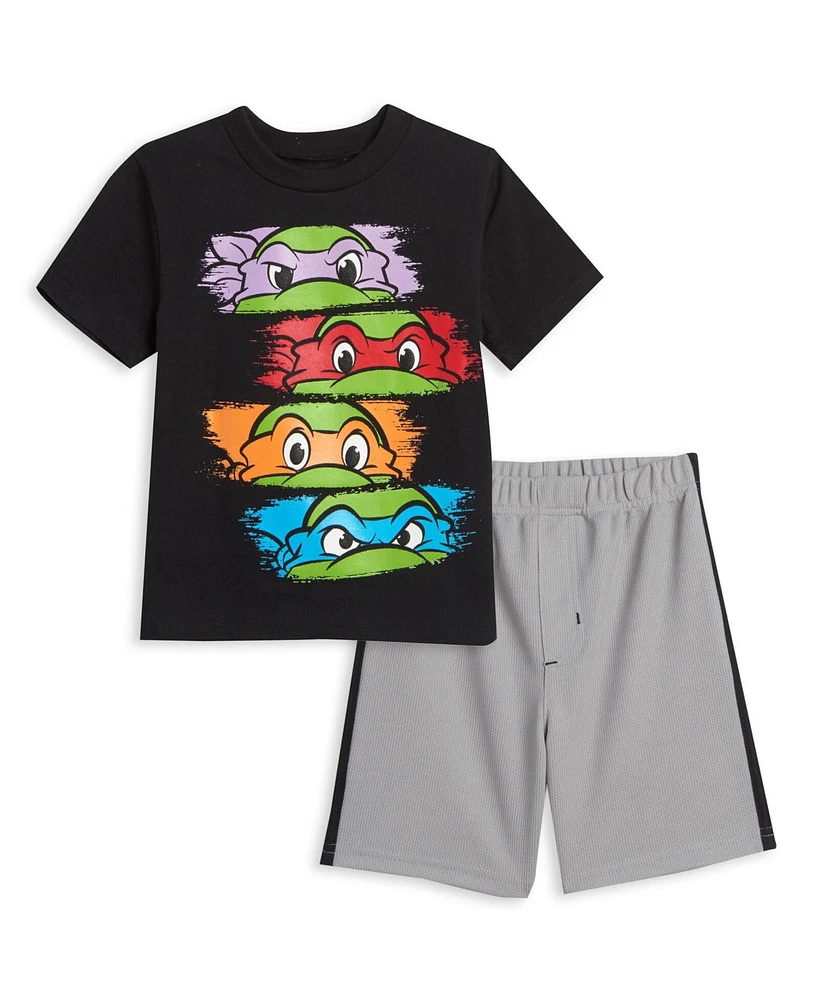 Nickelodeon Boys Teenage Mutant Ninja Turtles Donatello Leonardo Michelangelo Raphael T-Shirt and Shorts Outfit Set to