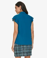 Calvin Klein Women's Ruffled Button-Front Blouse