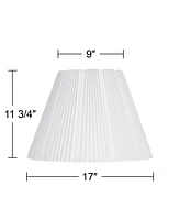 Springcrest Hardback Knife Pleated Empire Lamp Shade Brussels White Large 9" Top x 17" Bottom x 12.25" Slant x 11.75" High Spider with Replacement Har