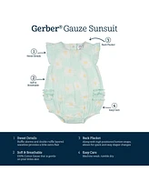 Gerber Baby Girls Gauze Sunsuit Romper