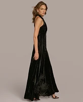 Donna Karan New York Women's Velvet Halter Gown