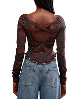 Free People Women's Melanie Printed Long Sleeve Top