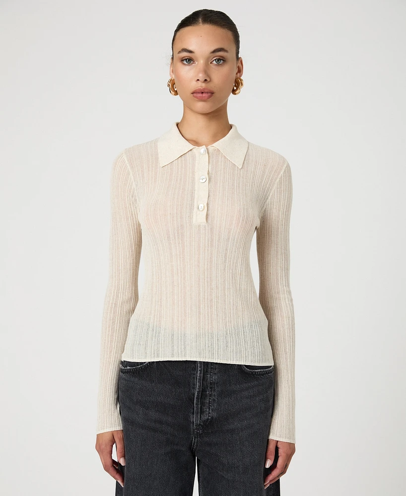 French Connection Women's Knit Polo Top