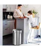 iTouchless Titan Stainles Steel Swing Top Trash Can 17 Gallon Silver
