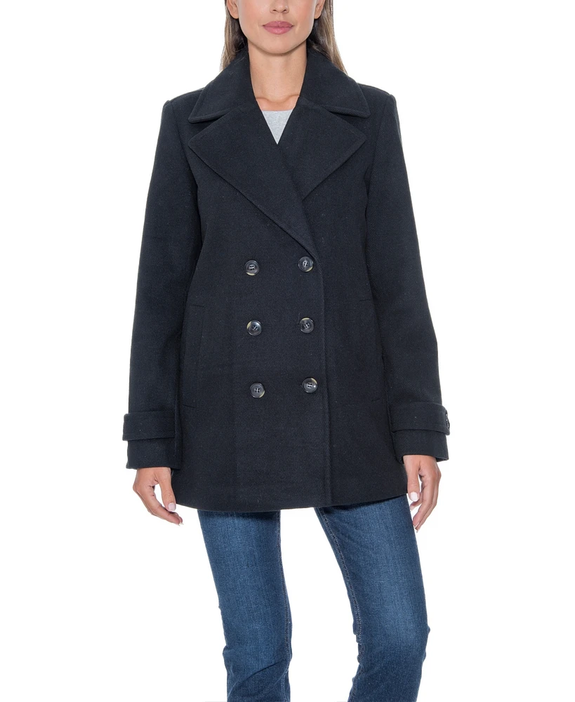 Sebby Collection Women's Double Breasted Pea Coat