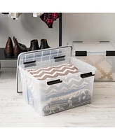 Iris Usa Qt. Plastic Storage Bins with Sealed Lids, Clear Gasket Box