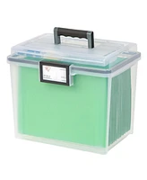 Iris 4 Pack Portable Letter File Box, Clear