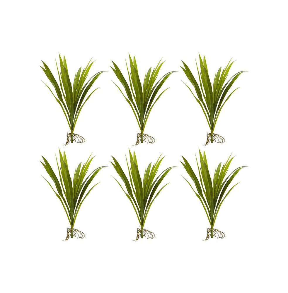 Slickblue Grass Artificial Plant for Compact and Lush Greenery (Set of 6)