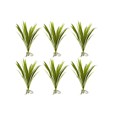 Slickblue Grass Artificial Plant for Compact and Lush Greenery (Set of 6)