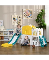 Qaba 7 in 1 Toddler Slide for Kids Age 1-3 Years, Yellow