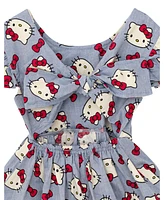 Hello Kitty Girls Chambray Dress Toddler to Big Kid Sizes (2T - 14-16)