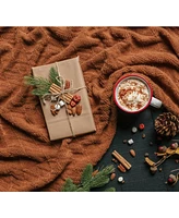 Chanasya Premium Rust Brown Throw Blanket With Tassels